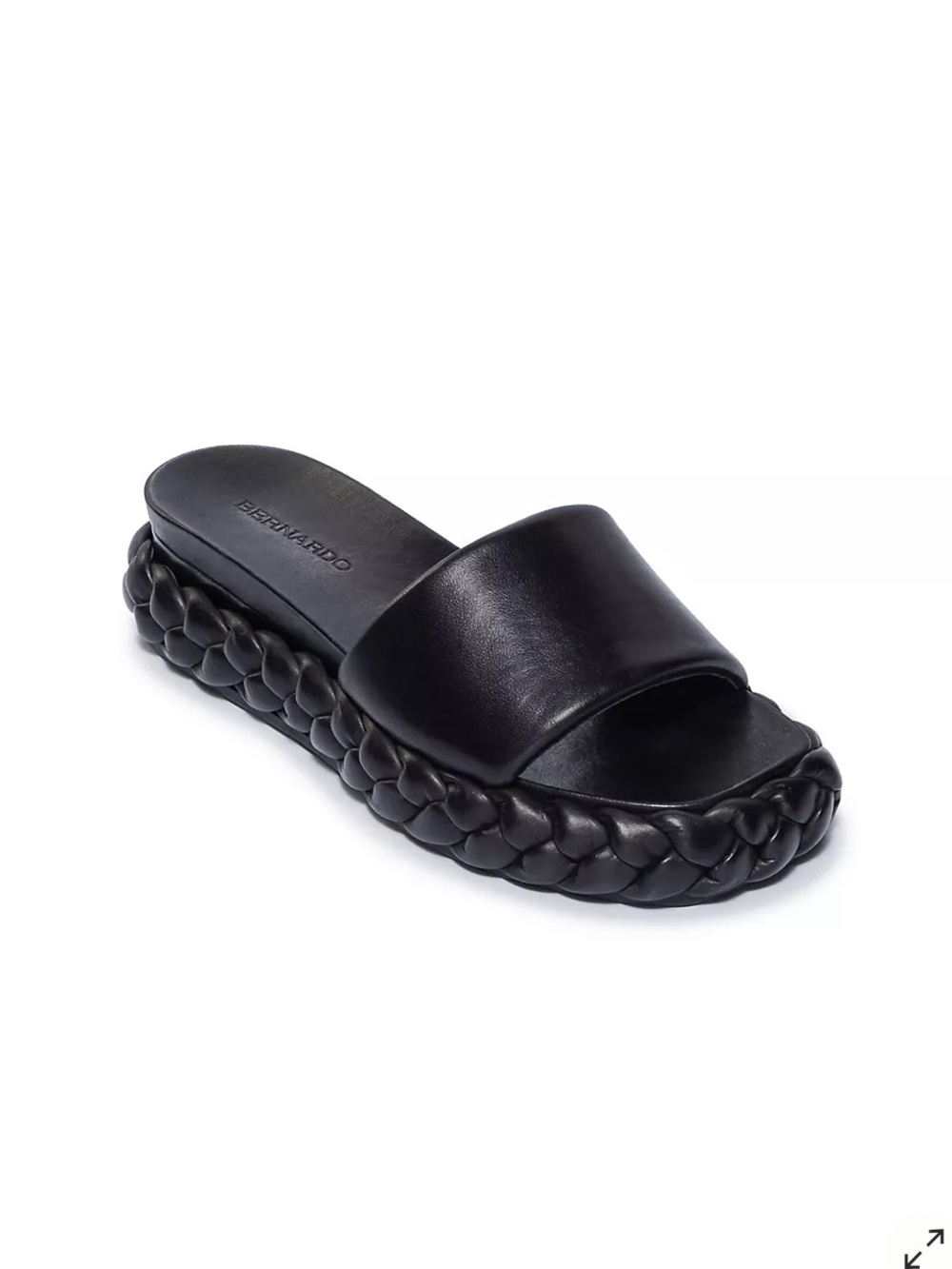 Bernardo Black Braided Platform Slide Sandal Anthropologie